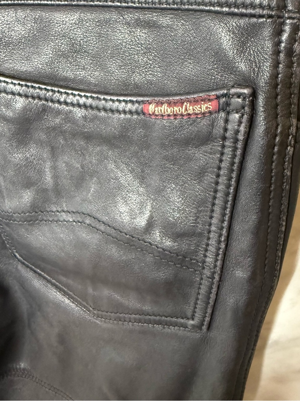 Marlboro Vintage Black Leather Jeans Small - Picture 6 of 7